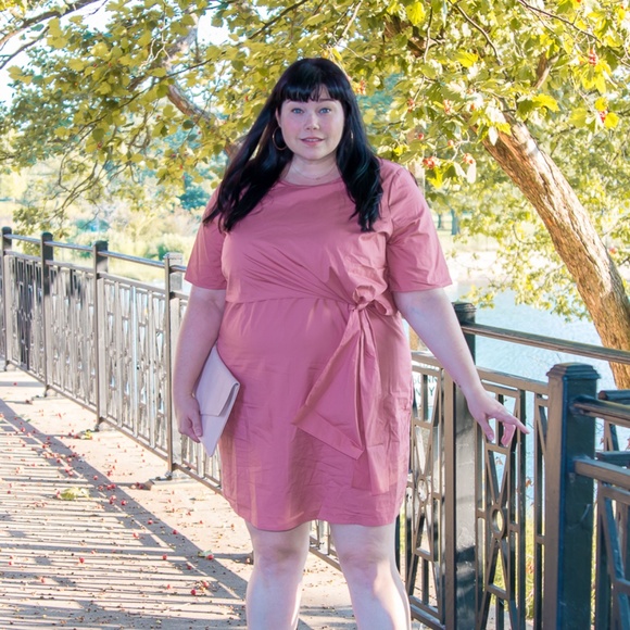 Simply Be Dresses & Skirts - Dusky Rose Dress with Side Tie Overlay
